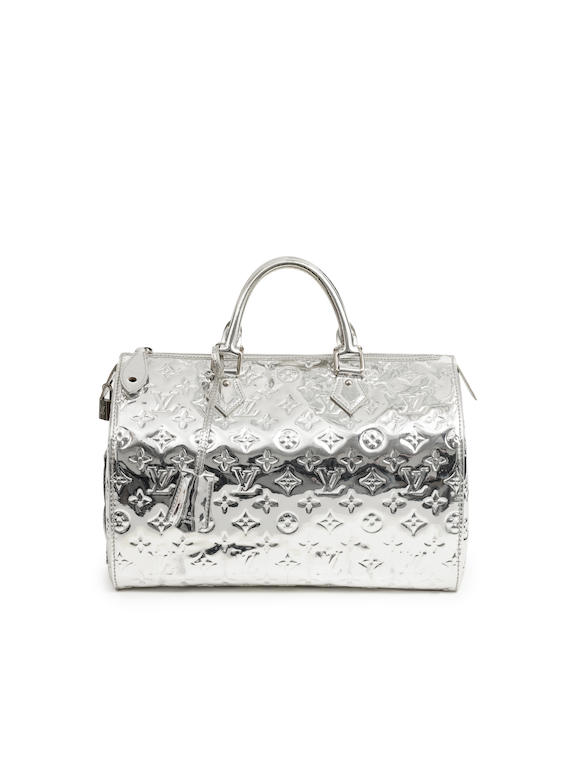 Louis Vuitton - Limited Edition Silver Monogram Miroir Speedy 35 Bag  Handbag - Catawiki