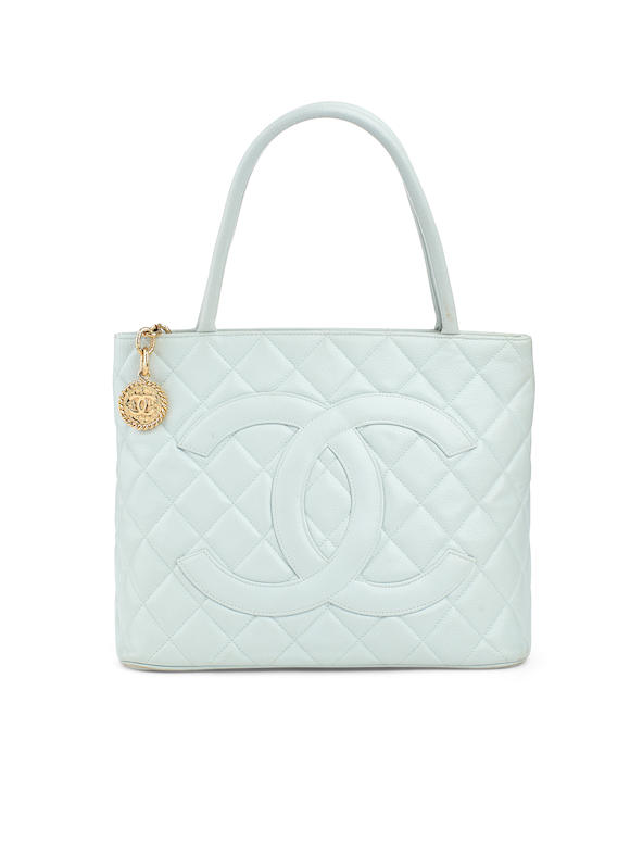 Sold at Auction: Chanel Caviar Quilted Medallion Tote Bag