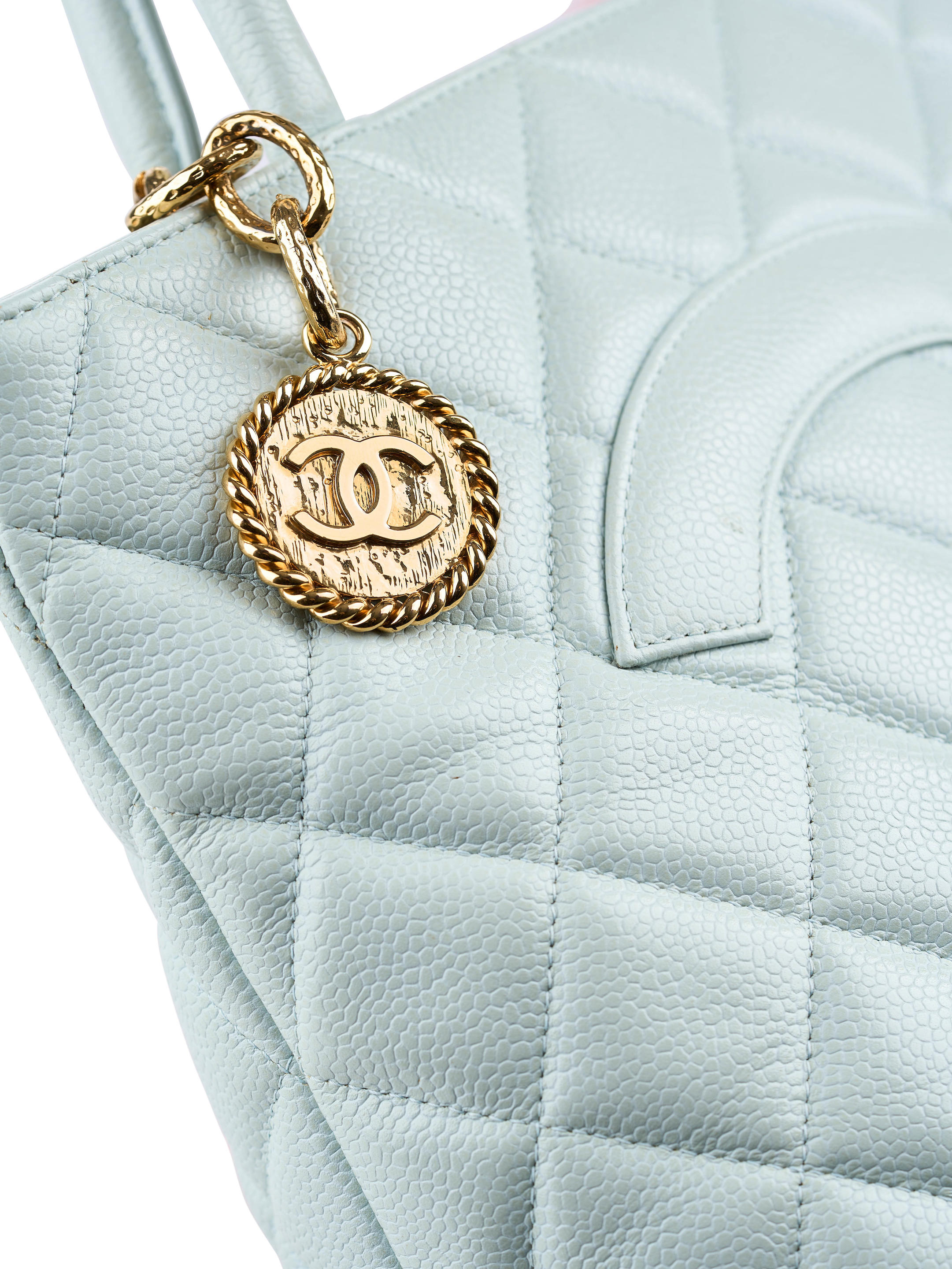 Bonhams : CHANEL BABY BLUE CAVIAR LEATHER MEDALLION TOTE BAG WITH