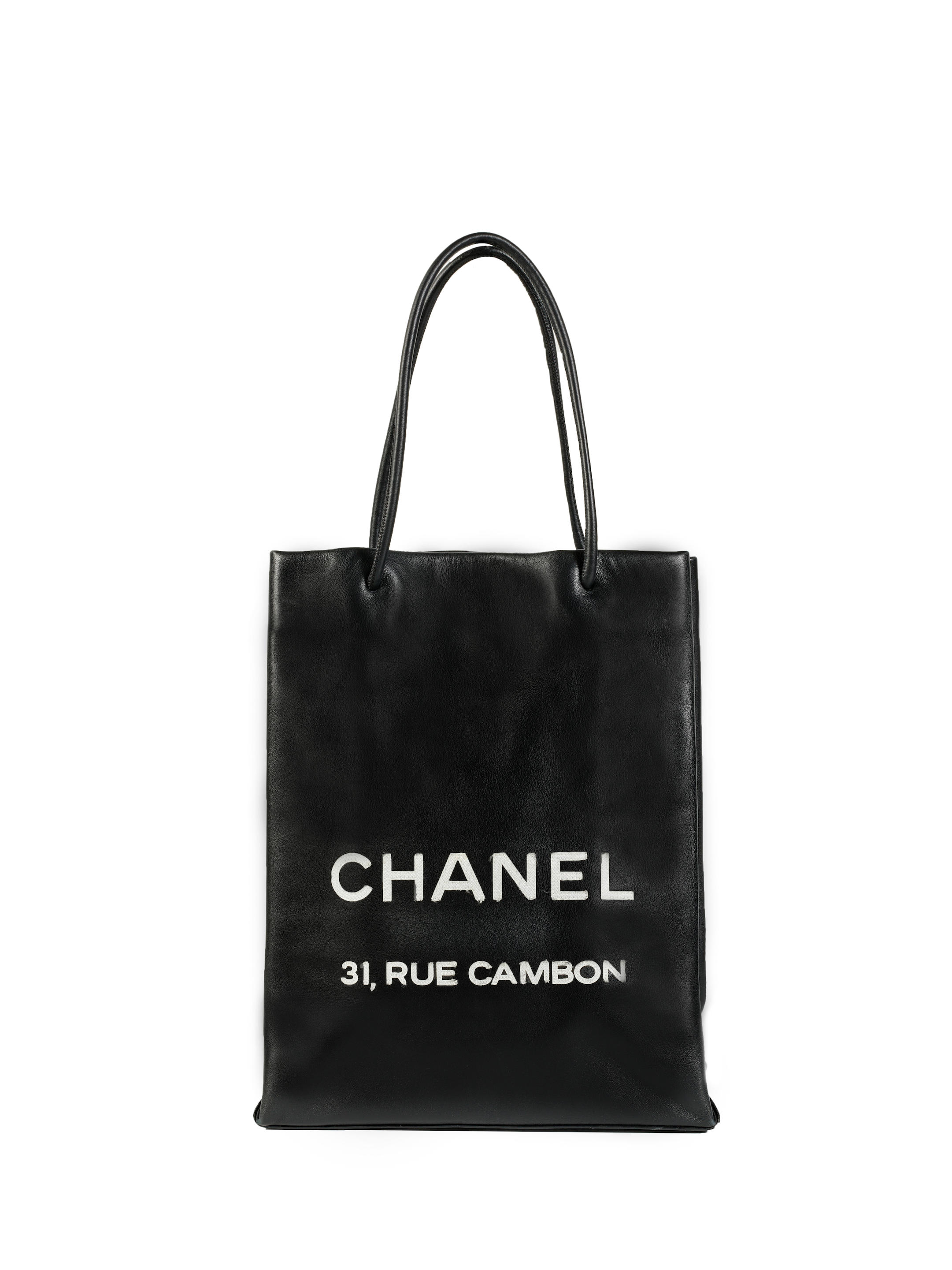 Bonhams : CHANEL 31 RUE CAMBON SHOPPING TOTE-BLACK LEATHER (includes ...