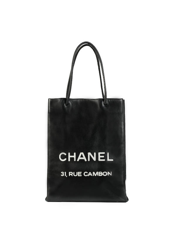 CHANEL 31 RUE CAMBON SHOPPING TOTE-BLACK LEATHER (includes serial sticker,  authenticity card, original dust bag) - Bonhams