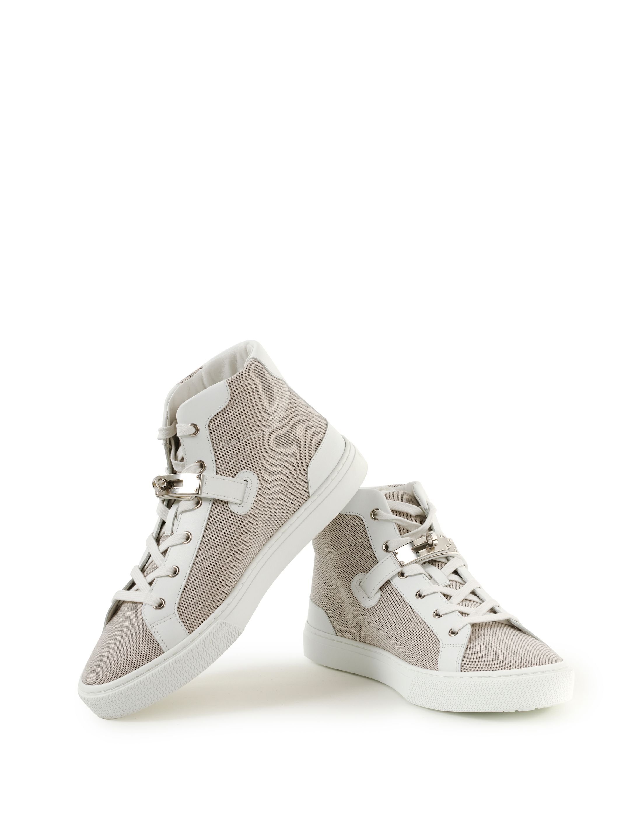 Bonhams HERMÈS H CANVAS AND CALFSKIN HIGHTOP SNEAKER WITH FUNCTIONAL