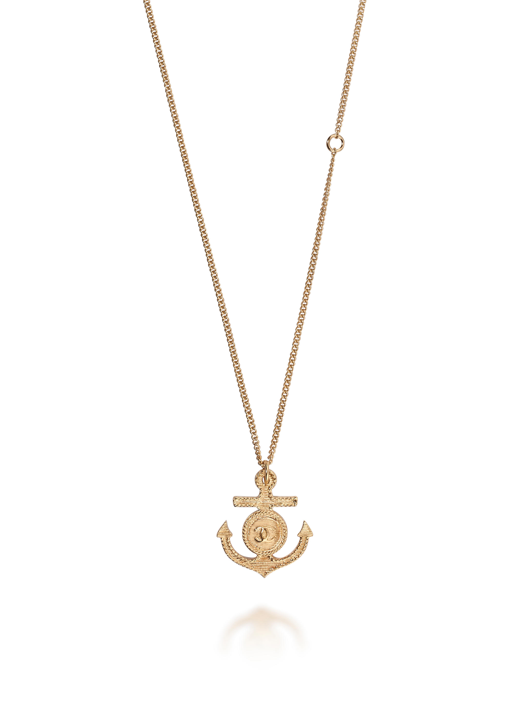 Bonhams : CHANEL CC LOGO ANCHOR PENDANT NECKLACE IN GOLD TONED (Include  original box)