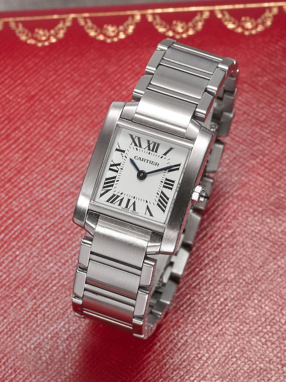 CARTIER, TANK FRANCAISE REF 2384, A LADY'S STAINLESS STEEL WRISTWATCH WITH  BRACELET CIRCA 2005, Class of 2019: Watches, Jewels, Pens & Accessories, Watches