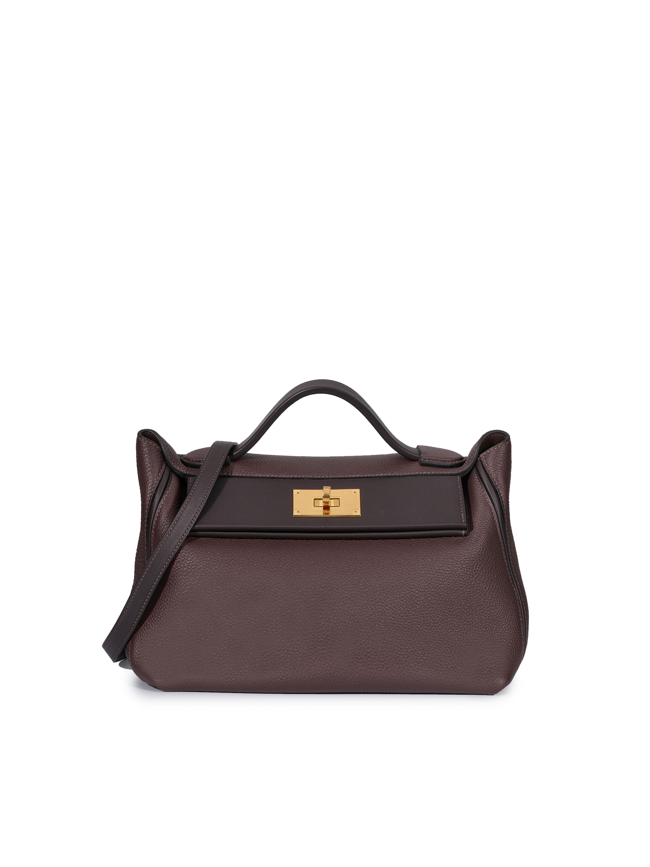 HERMÈS TWO-TONED ROUGE SELLIER TOGO AND SWIFT 24/24 WITH GOLD HARDWARE  (Includes original dust bags) - Bonhams