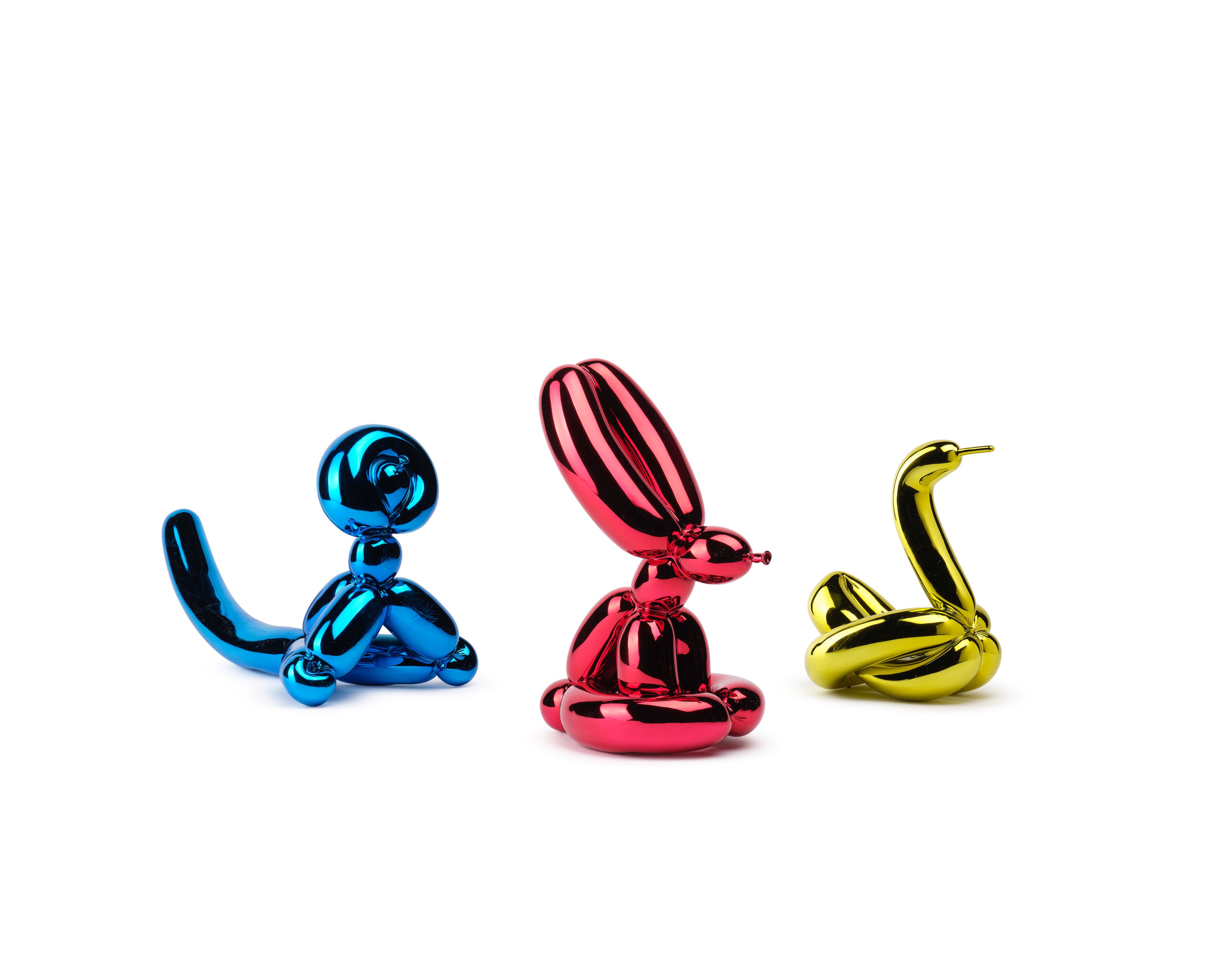 Balloon Monkey (Blue), Balloon Rabbit (Red), and Balloon Swan (Yellow)