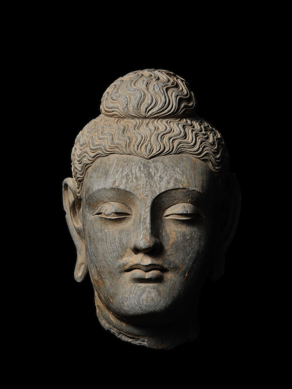 Bonhams : A GREY SCHIST HEAD OF BUDDHA ANCIENT REGION OF GANDHARA, 3RD ...