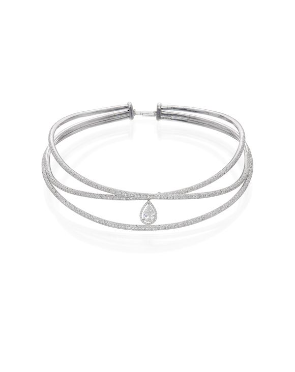 Bonhams STEFAN HEFNER DIAMOND PENDANT CHOKER NECKLACE