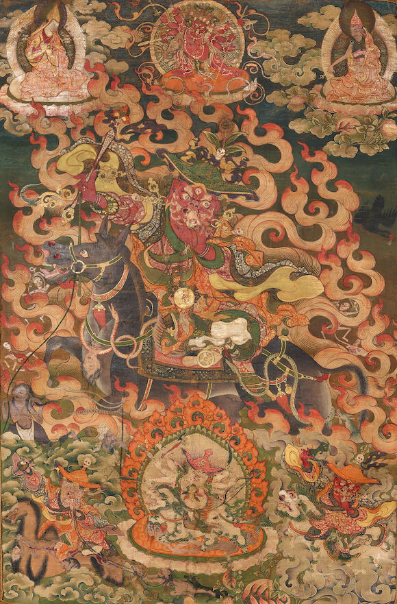 Bonhams : A THANGKA OF BEGTSE CHEN TIBET, 19TH CENTURY