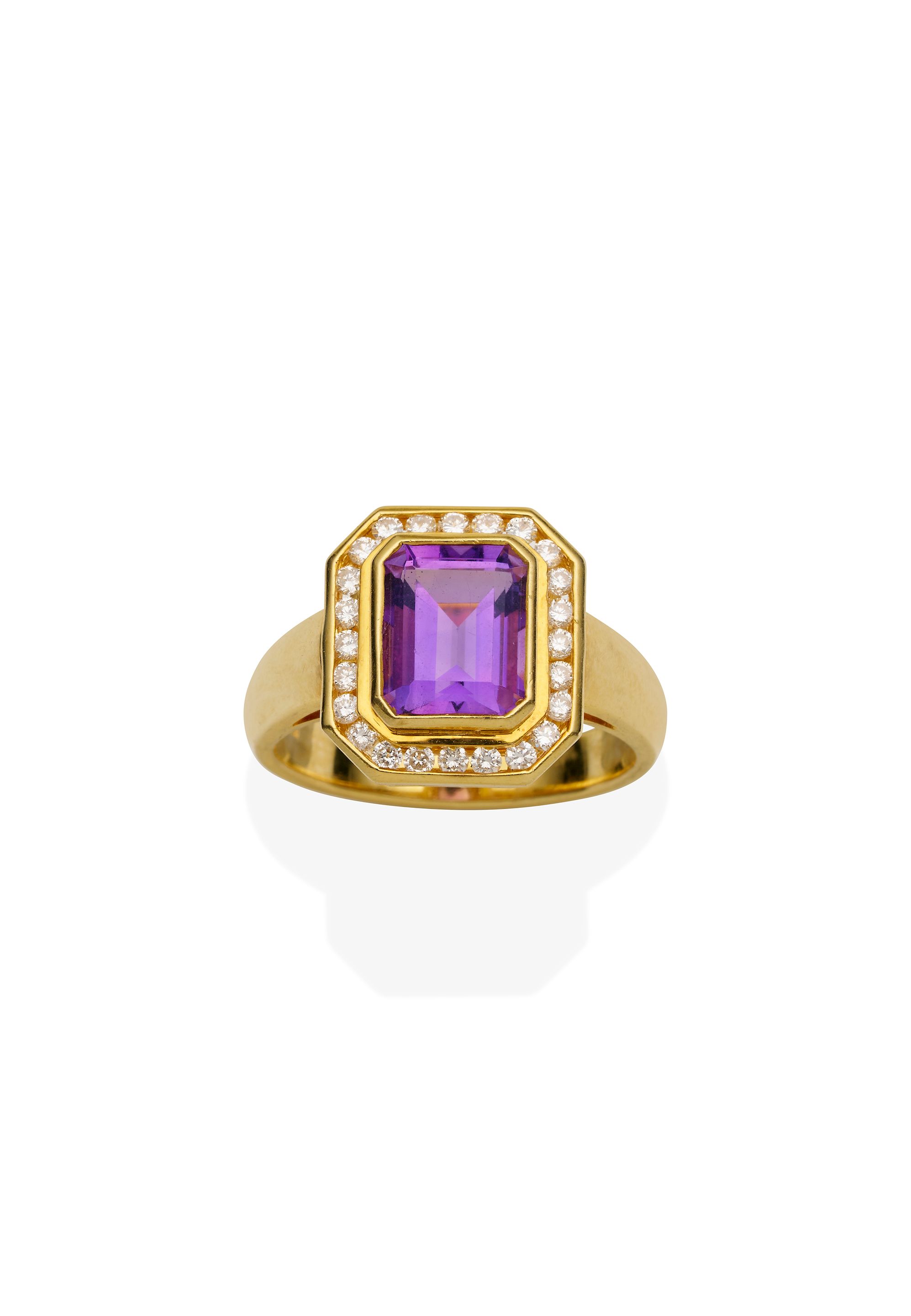 AMETHYST AND DIAMOND RING