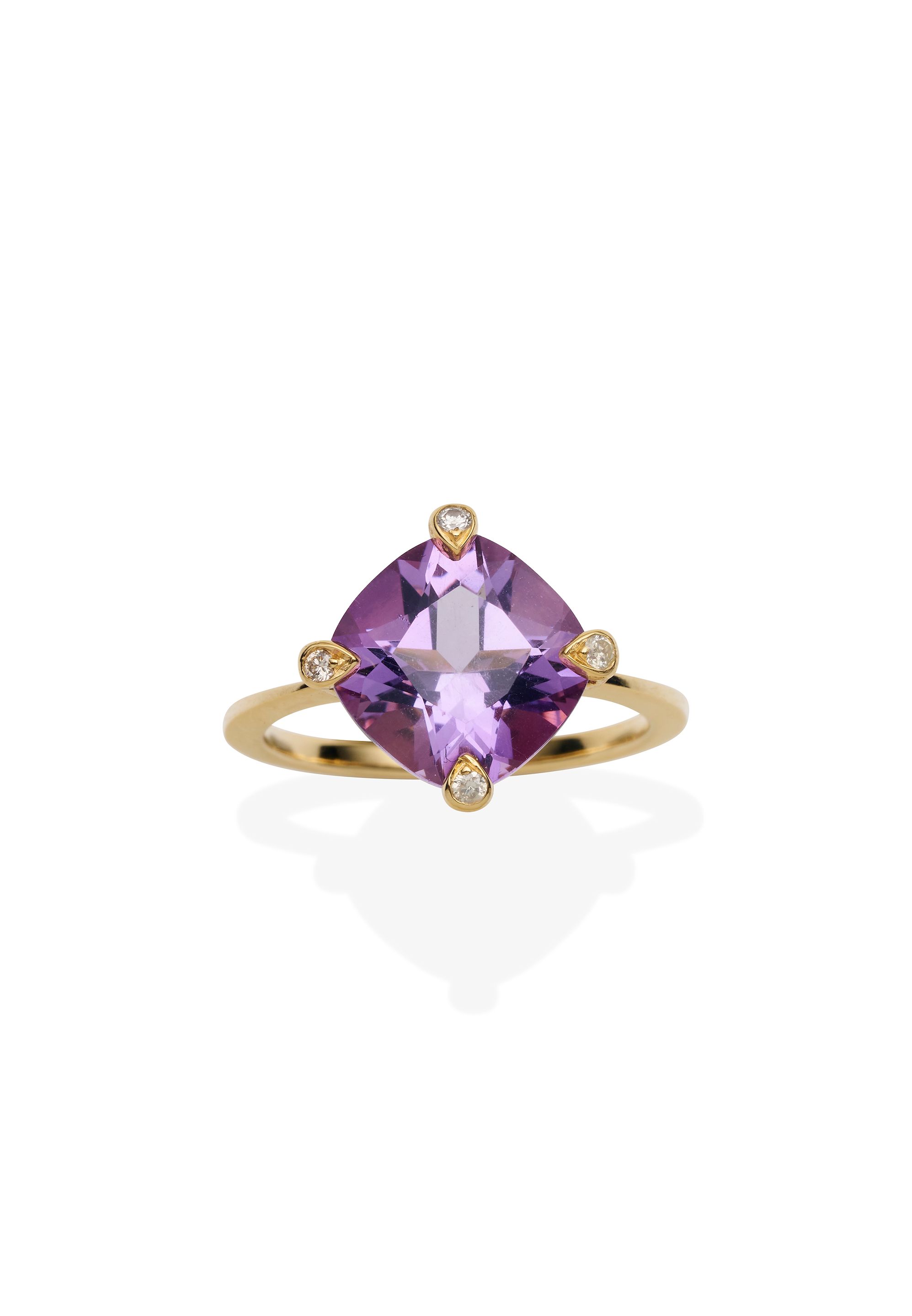 AMETHYST AND DIAMOND RING