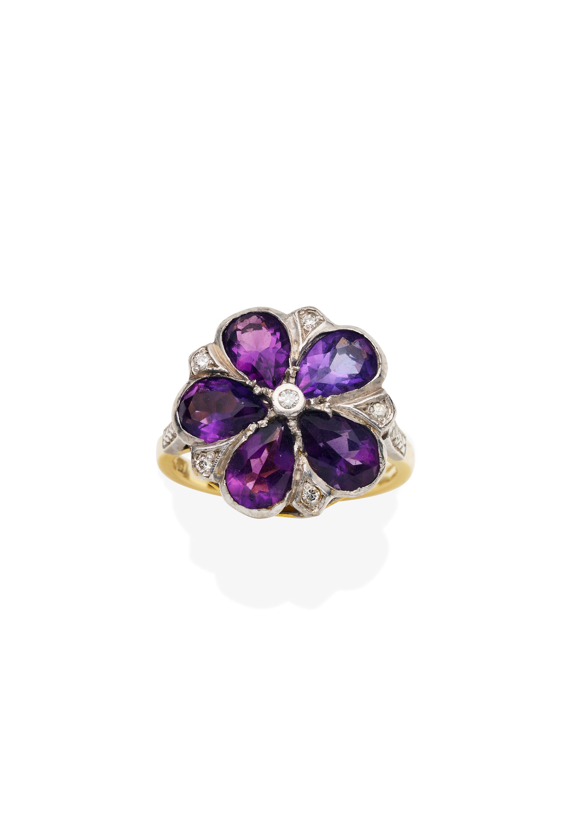 AMETHYST AND DIAMOND RING