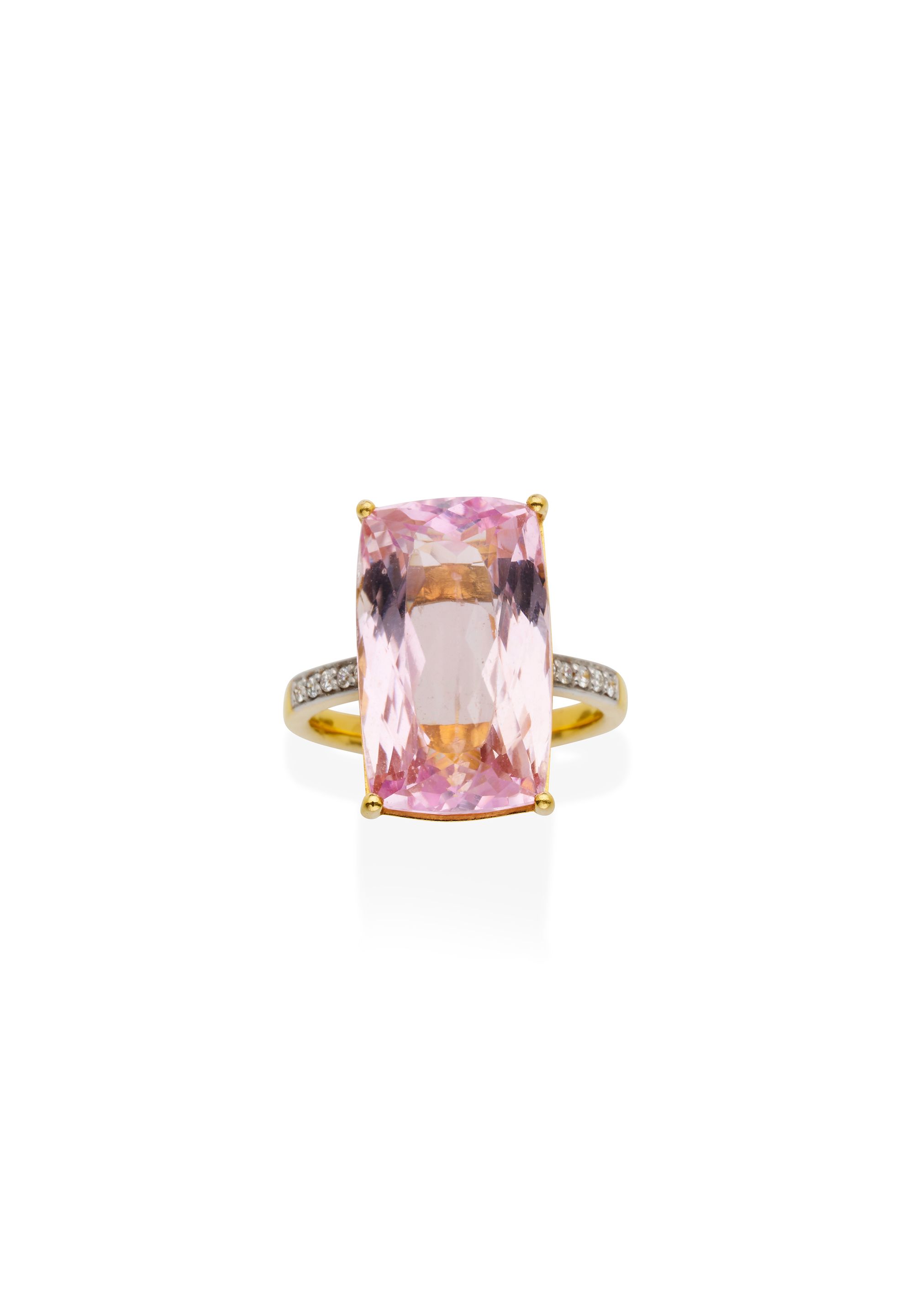 KUNZITE AND DIAMOND RING