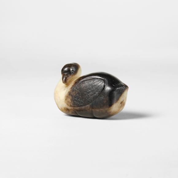 Bonhams : A WHITE AND GREY JADE CARVING OF A MANDARIN DUCK 17th/18th ...