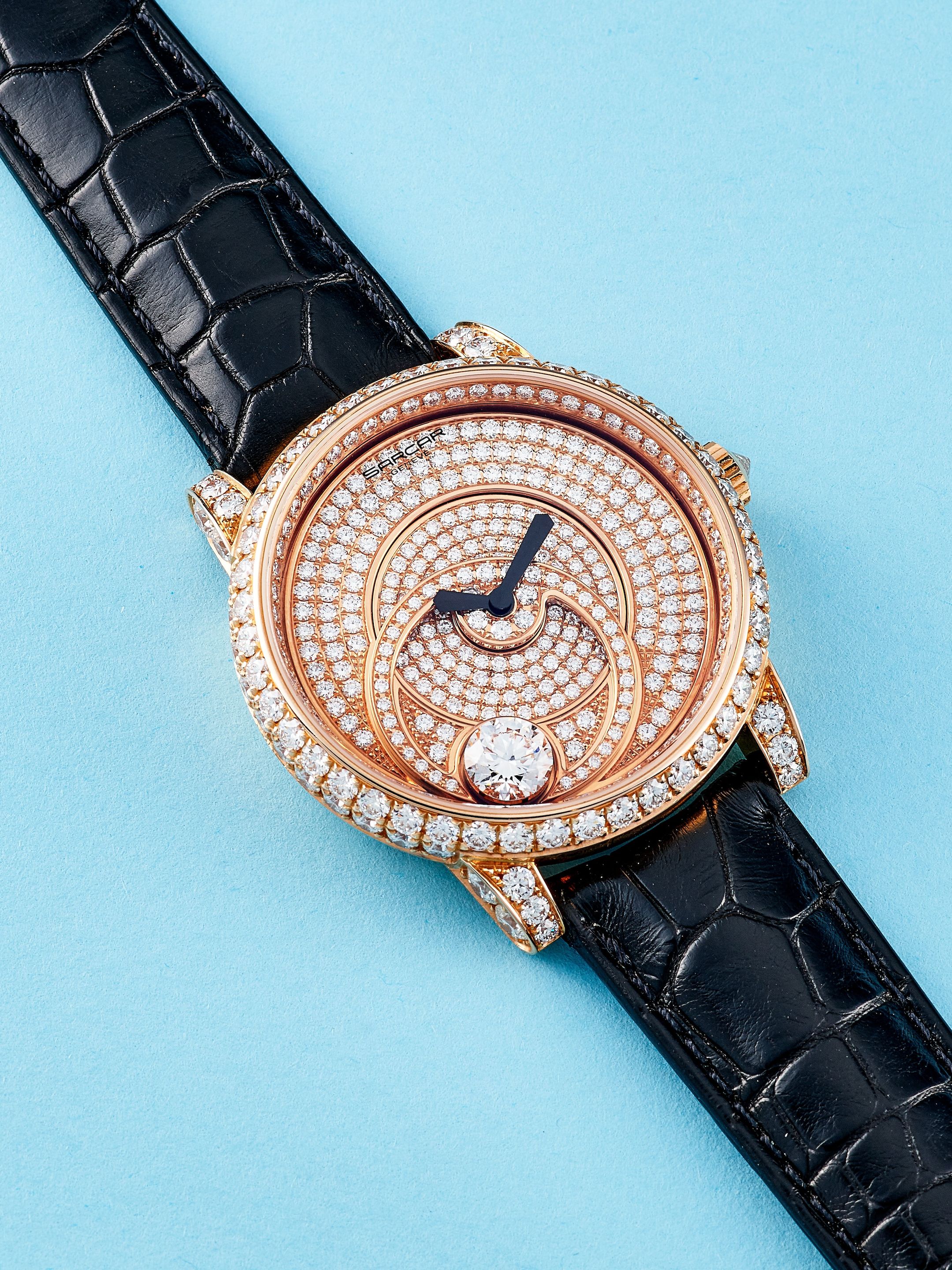 SARCAR | LE SOLITAIRE, REF. A63008.R, A NEW OLD STOCK PINK GOLD