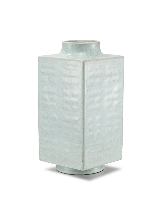 Bonhams : A GUAN-TYPE 'EIGHT TRIGRAMS' CONG-SHAPED VASE Qianlong seal ...