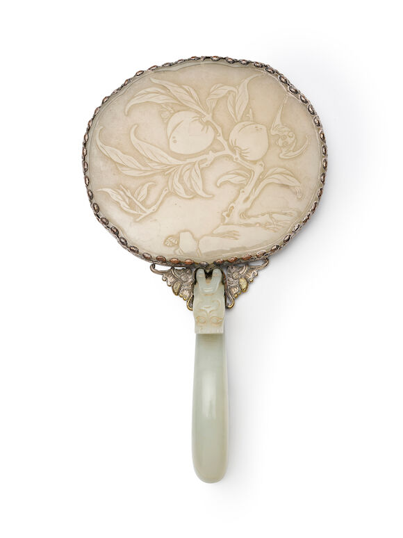 Qing Dyansty Robe Bonhams : A hand mirror with celadon jade handle and inset Late Qing ...