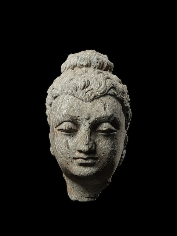 Bonhams : A GREEN SCHIST HEAD OF BUDDHA SHAKYAMUNI ANCIENT REGION OF ...