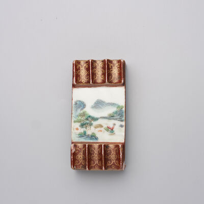 A FAMILLE ROSE BRUSH REST Qianlong four-character mark, Republic Period