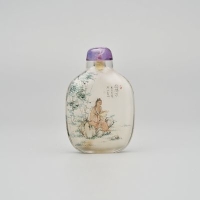 AN INSIDE PAINTED ROCK CRYSTAL 'HEHE ERXIAN' SNUFF BOTTLE The bottle 18th/19th century, signed Wang Xisan (b. 1938), dated by inscription renyin year, 1962