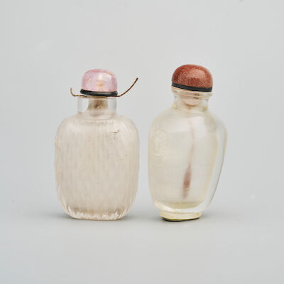 TWO ROCK CRYSTAL SNUFF BOTTLES 19th century (2)
