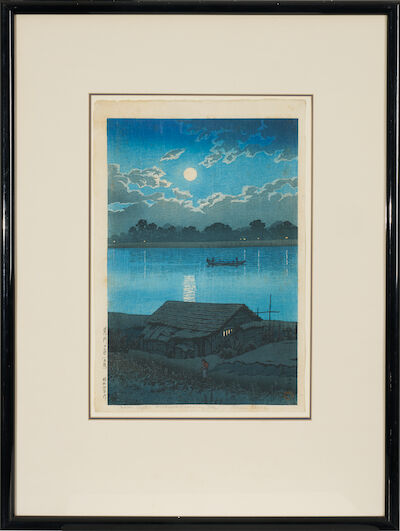 KAWASE HASUI (1883-1957) Arakawa no Tsuki, Akabane (Moon on the Arakawa River in Akabane)