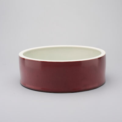 A SANG-DE-BOEUF-GLAZED WASHER Jingdezhen factory mark, mid 20th century, dated according to mark 1962