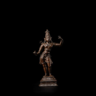 A COPPER ALLOY FIGURE OF RAMA SOUTHERN INDIA, VIJAYANAGAR PERIOD, 14TH-16TH CENTURY