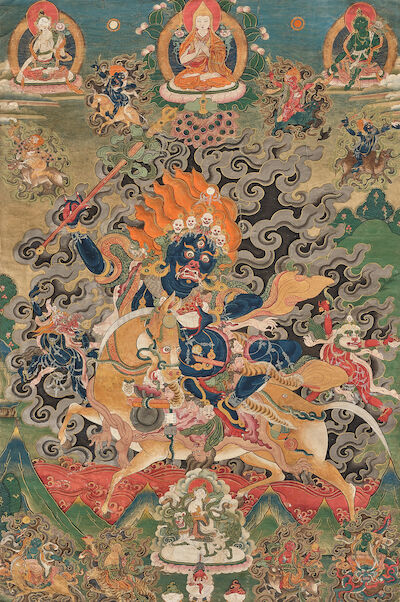 A THANGKA OF SHRI DEVI MAGZOR GYALMO TIBET, 18TH/19TH CENTURY