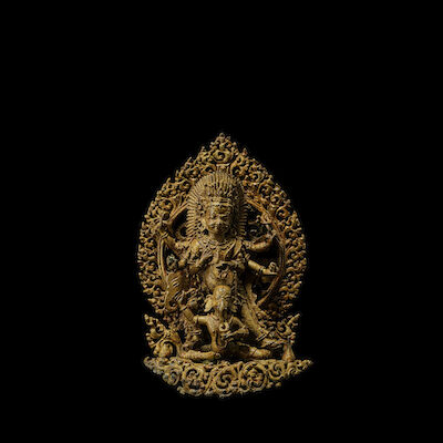 A GILT COPPER ALLOY FIGURE OF MAHAKALA NEPAL, 17TH CENTURY
