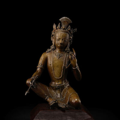 A COPPER ALLOY FIGURE OF RAMA NEPAL, 17TH CENTURY