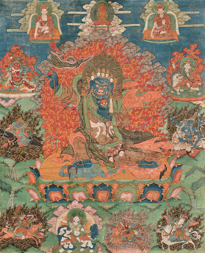 A THANGKA OF MANING MAHAKALA BHUTAN, 19TH CENTURY