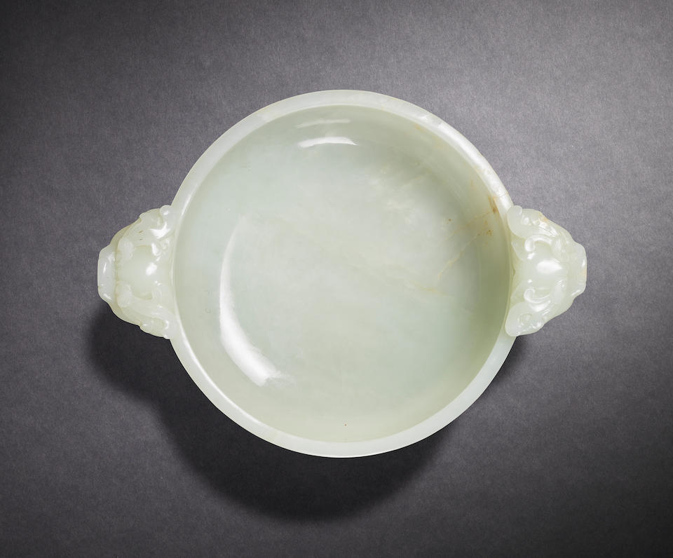 A fine and rare white jade 'bajixiang' 'marriage' bowl Qianlong (2)