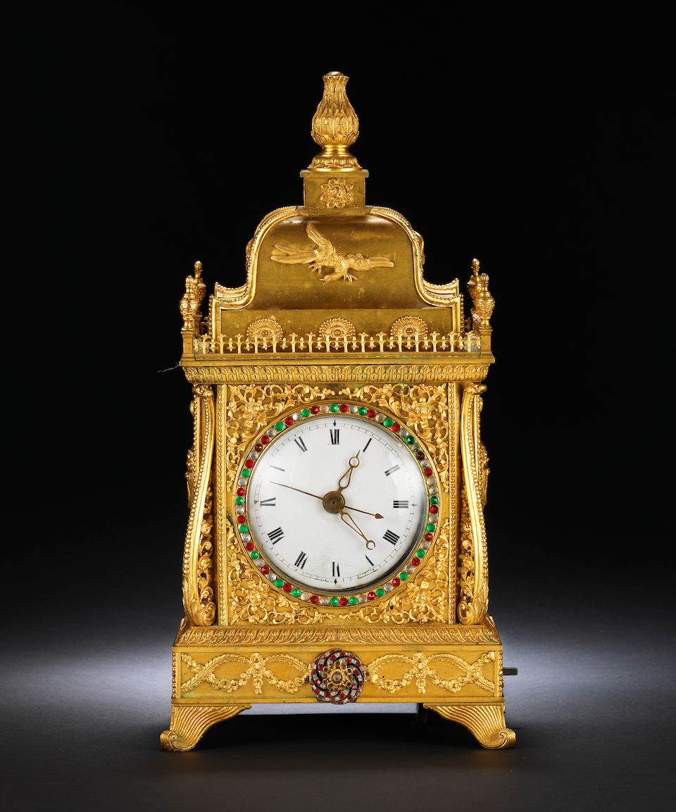 An exceptional Chinese ormolu paste-set clock Qianlong, Guangzhou workshops