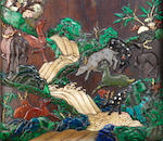 An exceptional finely-inlaid 'hundred deer' zitan box and cover Kangxi (3)