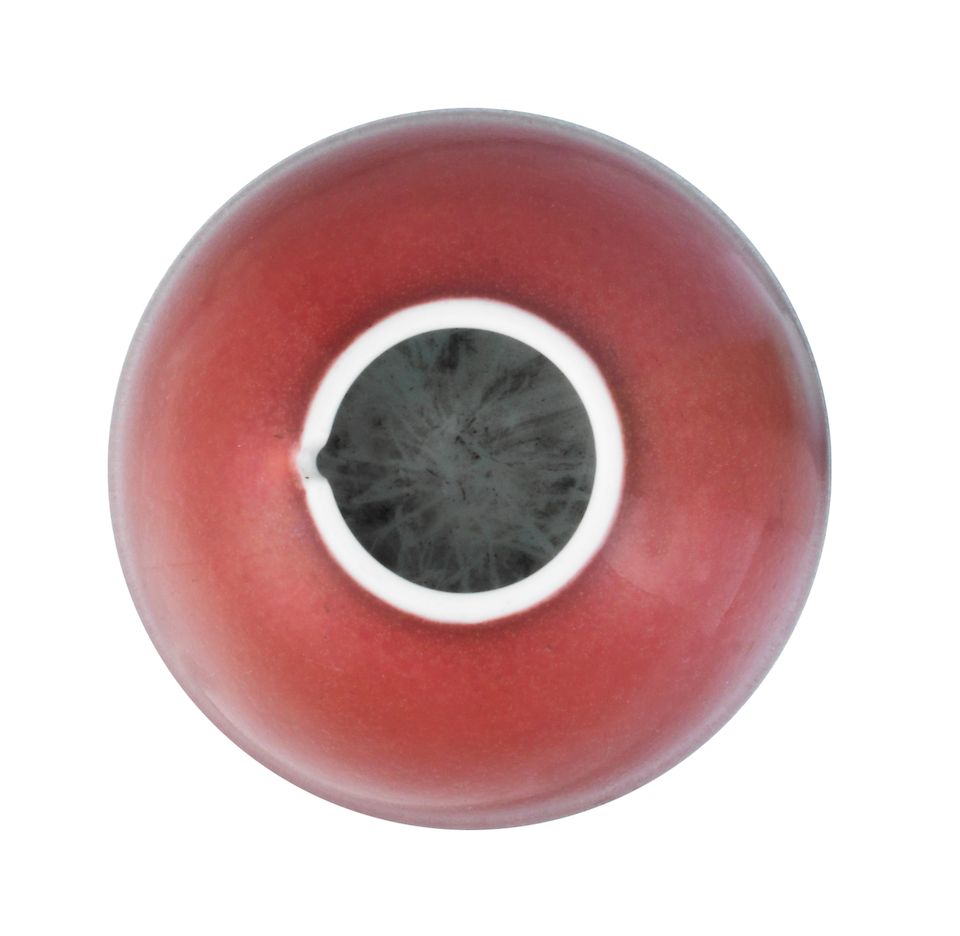 A small rare copper-red-glazed waterpot, taibo zun Yongzheng six-character mark and of the period