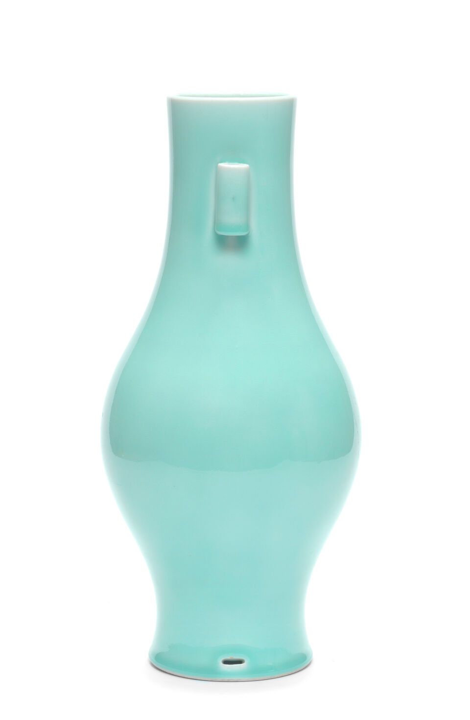 An exceptionally rare Imperial celadon-glazed olive-shaped vase Yongzheng seal mark and of the period