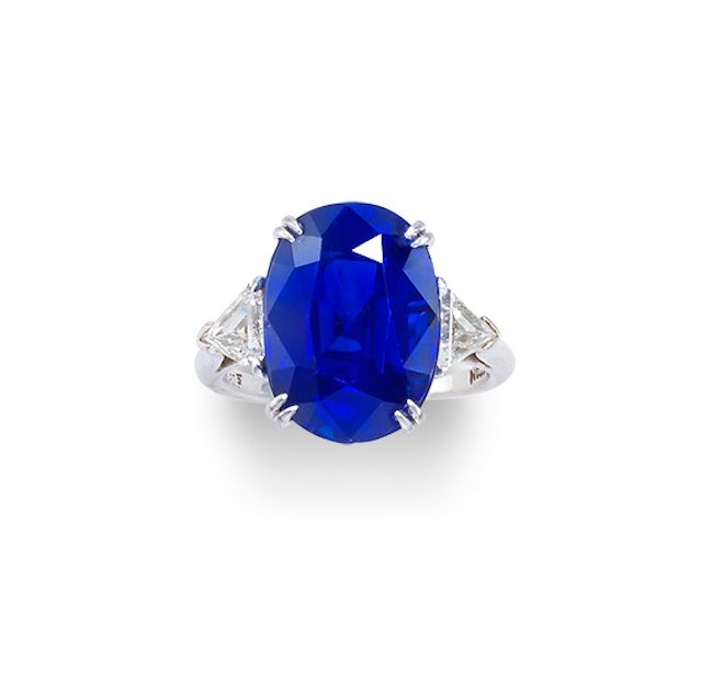 A fine sapphire and diamond ring, by Harry Winston,
