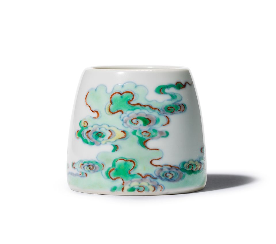 A pair of exceptionally rare Imperial doucai waterpots Yongzheng six-character marks and of the period (4)