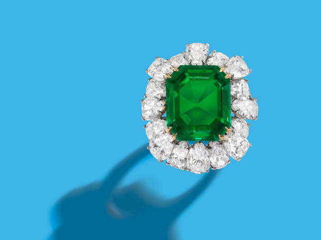 An Important Emerald and Diamond Ring, by Harry Winston,