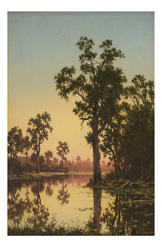 Henry James Johnstone (1835-1907) River Scene at Sunset, 1879