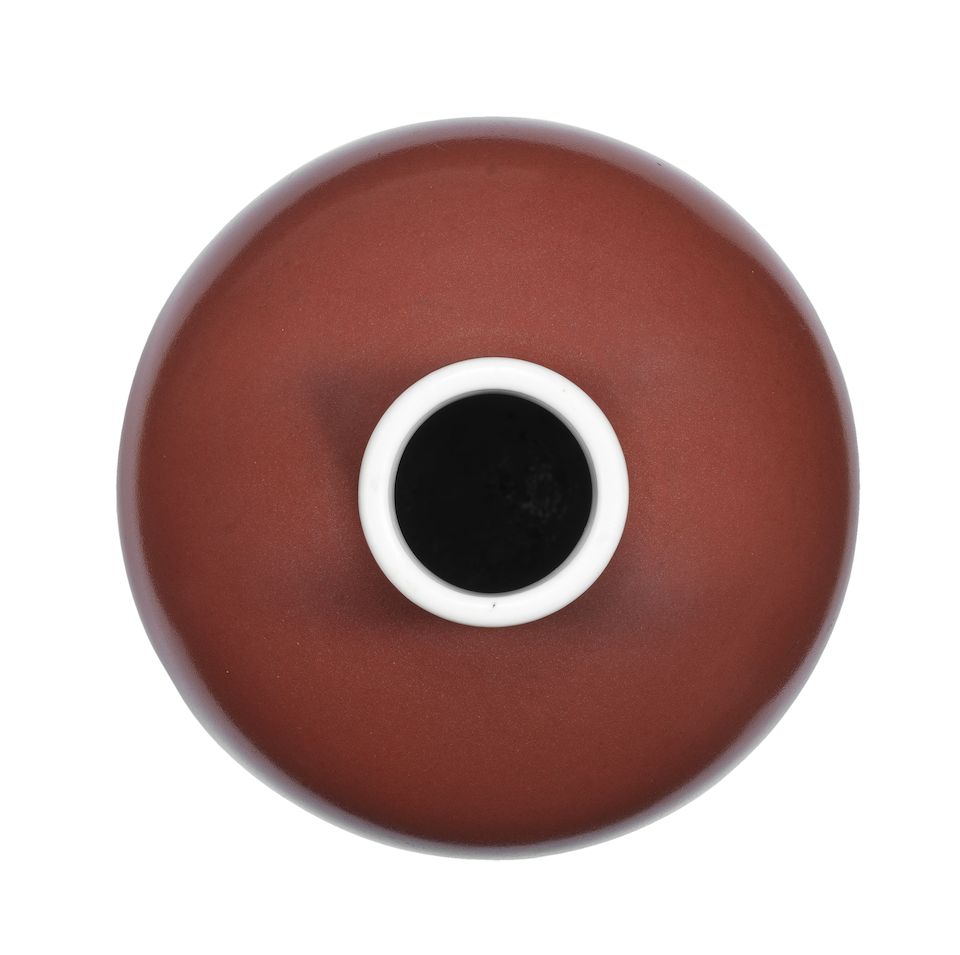 A rare copper-red glazed vase, meiping Yongzheng six-character mark and of the period (2)