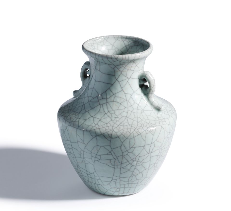 A rare Imperial Ge-type vase, zun Qianlong seal mark and of the period