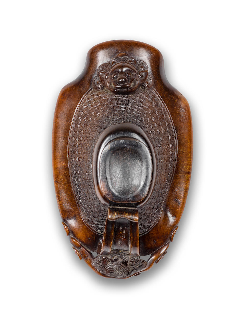 An archaistic carved rhinoceros horn libation cup 17th/18th century
