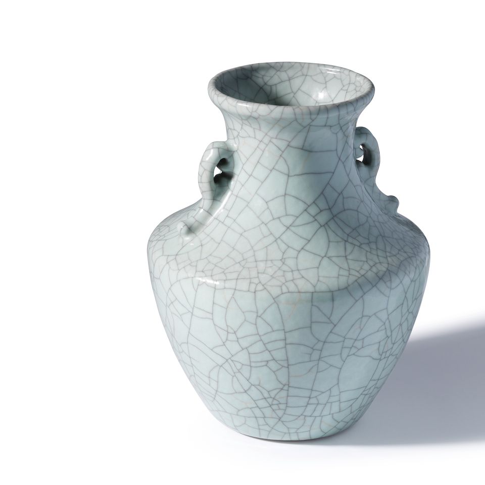 A rare Imperial Ge-type vase, zun Qianlong seal mark and of the period
