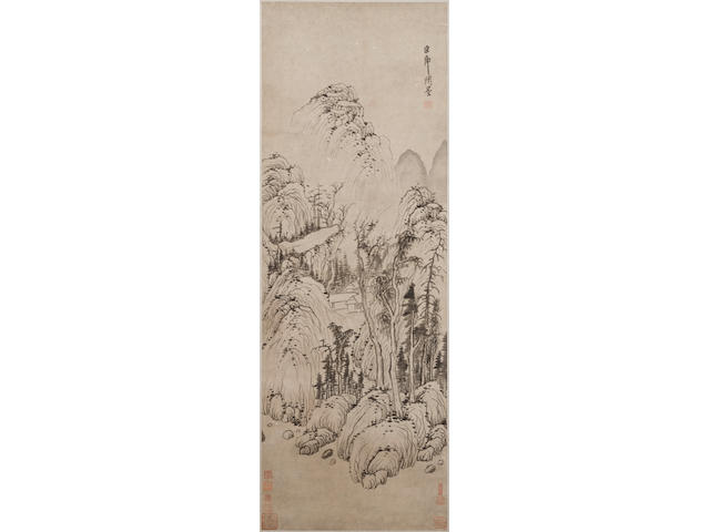 Zou Zhiling (active 1606-1651) Dwelling in the Tranquil Mountains