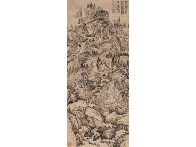Shi Tao (1642-1707) Landscape Inspired by Li Bai's Poem