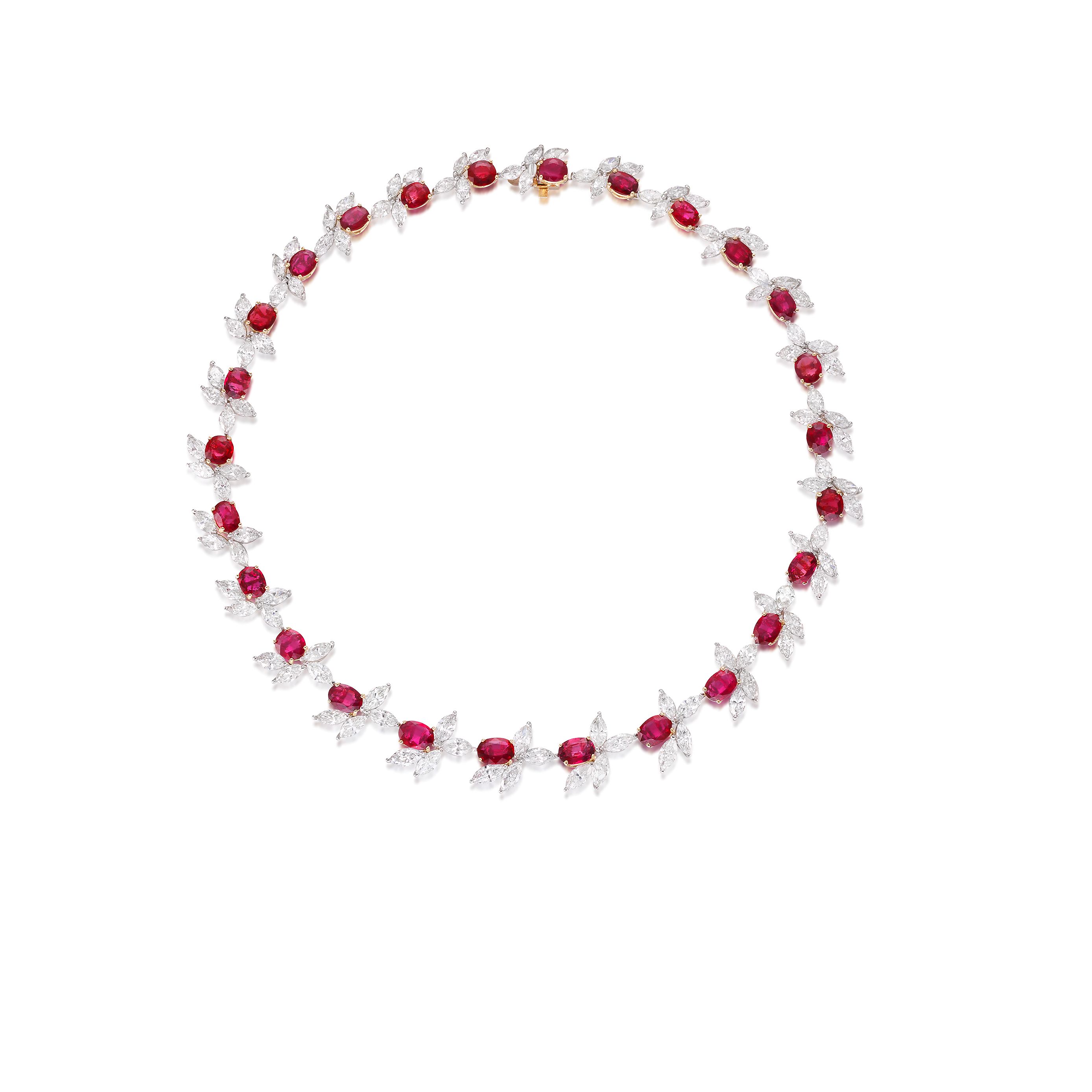 A Ruby and Diamond Necklace