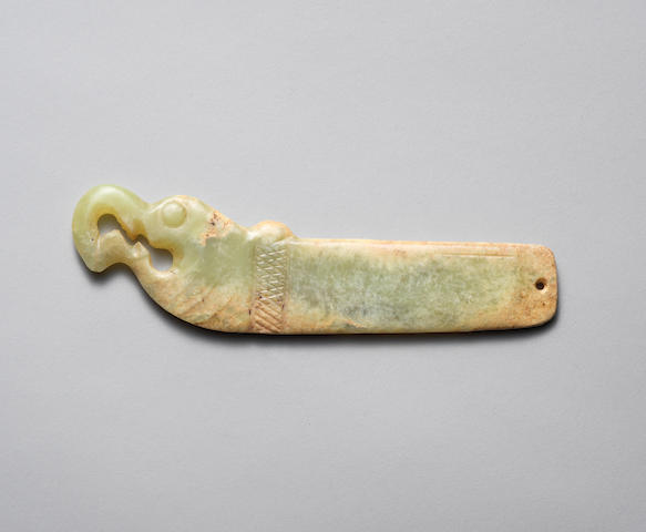An archaic jade 'dragon' rod Late Hongshan Culture, circa 3500-3000 BC (2)