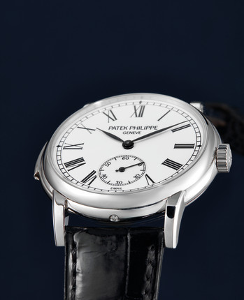 Patek Philippe, A Platinum Automatic Minute Repeating Wristwatch with Enamel Dial, Ref. 5078P with box and certificate, case back and swing tag image 3